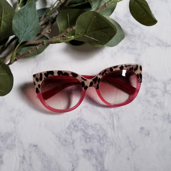 Dolce & Gabbana Accessories - Dolce and Gabbana Red Cheetah Cat Eye Sunglasses